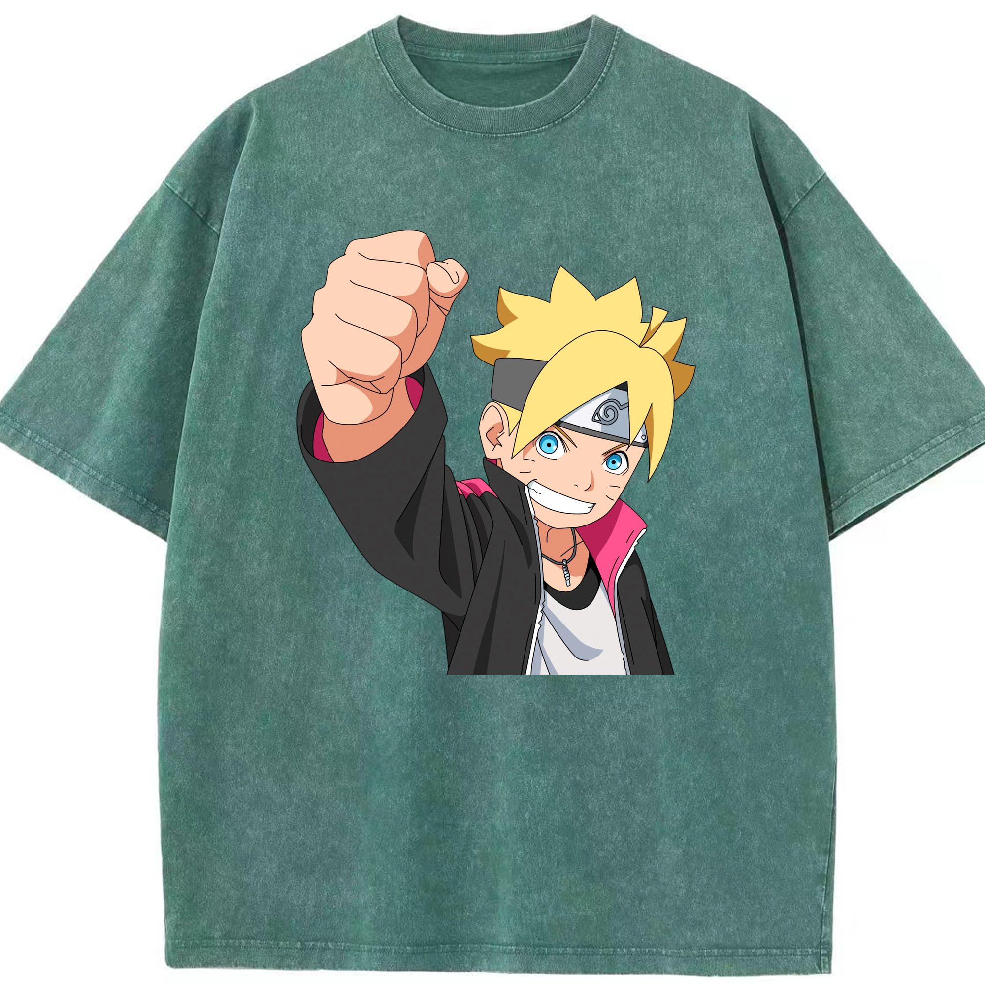 （画像用） NARUTO -ナルト- うずまき ボルト Uzumaki Boruto 綿100% ヴィンテージ風 半袖Tシャツ（フロントプリント）